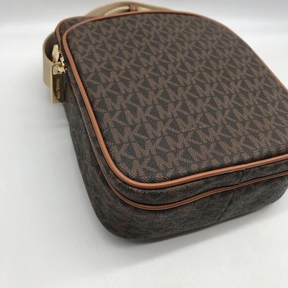 Michael kors Brown Monogram Canvas Jet Set Travel Crossbody Bag - Picture 7 of 11